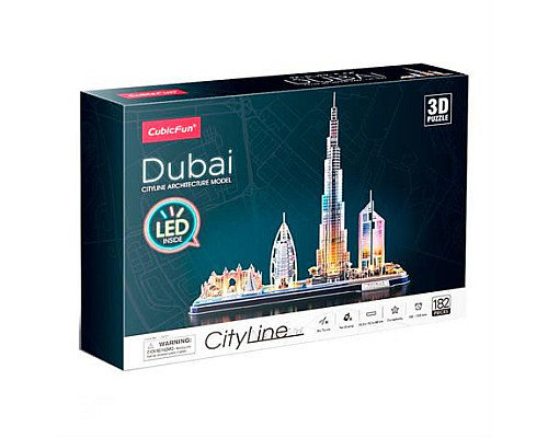 3D пазл CubicFun City Line з LED-підсвіткою Дубай (L523h)