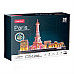 3D пазл CubicFun City Line з LED-підсвіткою Париж (L525h)