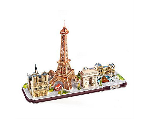 3D пазл CubicFun City Line з LED-підсвіткою Париж (L525h)