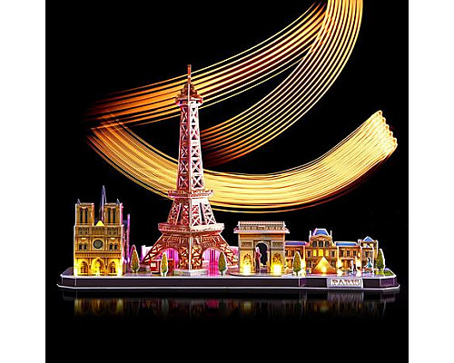 3D пазл CubicFun City Line з LED-підсвіткою Париж (L525h)