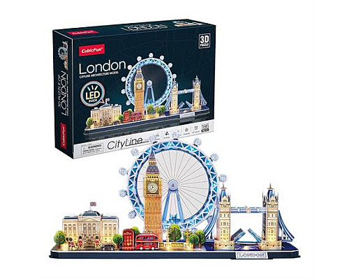 3D пазл CubicFun City Line з LED-підсвіткою Лондон (L532h)