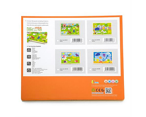 Дерев'яний пазл Viga Toys Ферма, 24 ел. (50197) Дерев'яний пазл Viga Toys Ферма, 24 ел. (50197)