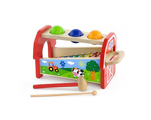 Дерев'яна стукалка Viga Toys Кульки та ксилофон (50348)