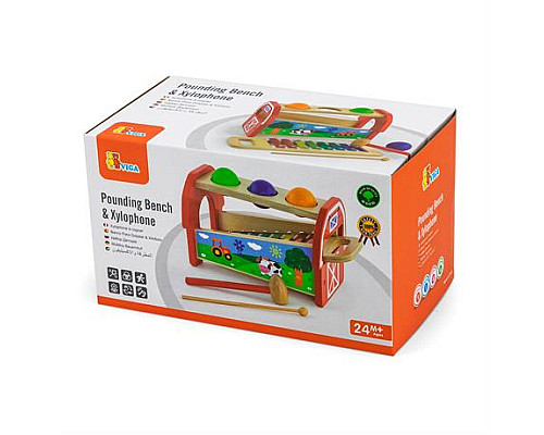 Дерев'яна стукалка Viga Toys Кульки та ксилофон (50348)