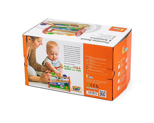 Дерев'яна стукалка Viga Toys Кульки та ксилофон (50348)