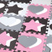 Пазл з манежем MD03 KID'S PLAYPEN PINK HEARTS 140x140CM  NILS FUN 36 елементів