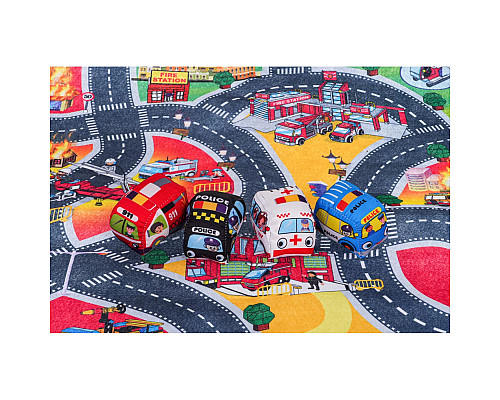 Килимок «Пожежна бригада» + набір м'яких машинок