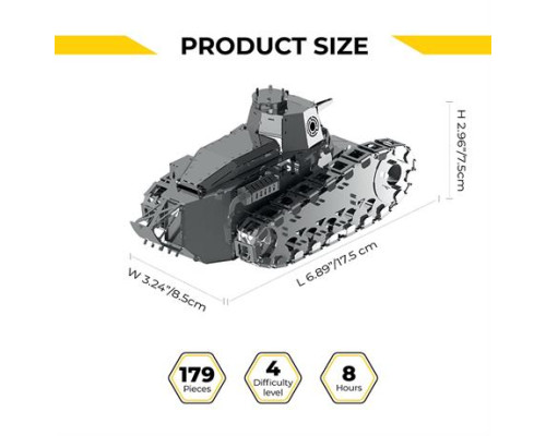 Колекційна модель-конструктор Metal Time Nimble Fighter Танк Renault FT-17 механічний (MT010)