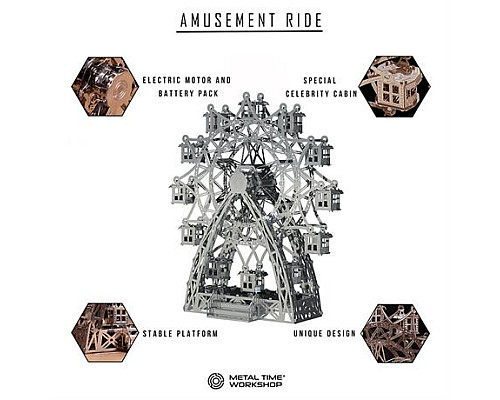 Колекційна модель-конструктор Metal Time Amusement Ride Колесо огляду з електродвигуном (MT033) Колекційна модель-конструктор Metal Time Amusement Ride Колесо огляду з електродвигуном (MT033)