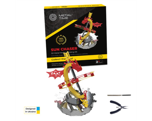 Колекційна модель-конструктор Metal Time Sun Chaser Dragon Stand Clock Сонячний годинник (MT025)