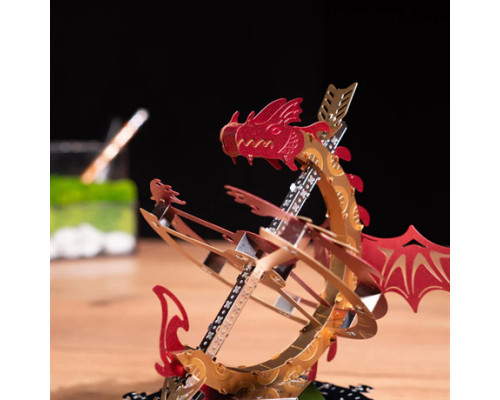 Колекційна модель-конструктор Metal Time Sun Chaser Dragon Stand Clock Сонячний годинник (MT025)