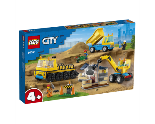 Конструктор LEGO City Construction Будівельні вантажівки та кулястий таран 235 ел. (60391) Конструктор LEGO City Construction Будівельні вантажівки та кулястий таран 235 ел. (60391)