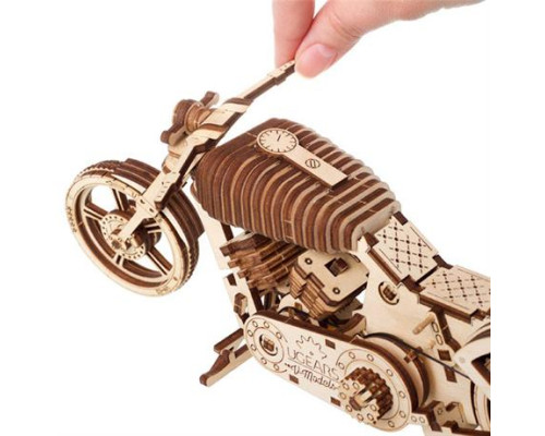 Дерев'яний механічний 3D конструктор Ugears Байк (70051)