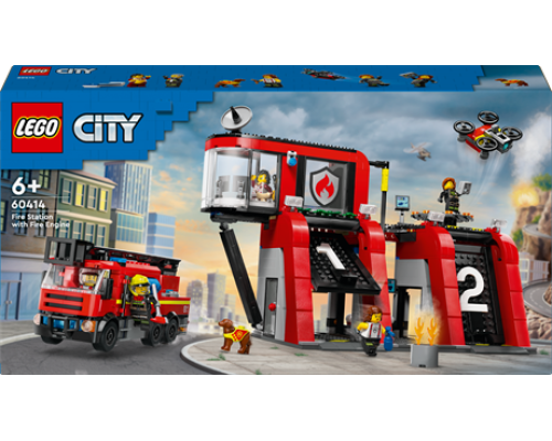 Конструктор LEGO City Пожежне депо з пожежною машиною 843 ел. (60414)