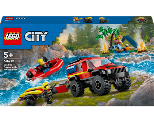 Конструктор LEGO City Пожежний позашляховик із рятувальним човном 301 ел. (60412)