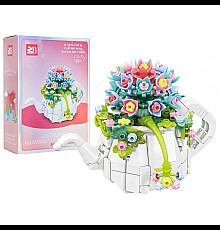 Дитячий конструктор Ramiz 88065A Квіти у чайнику 255 ел, різнокольоровий