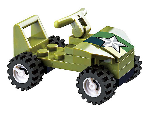 Дитячий конструктор Alpha Військовий гелікоптер та машинка на дистанційному керуванні 676 ел, зелено-чорний