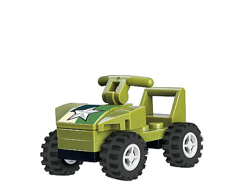 Дитячий конструктор Alpha Військовий гелікоптер та машинка на дистанційному керуванні 676 ел, зелено-чорний