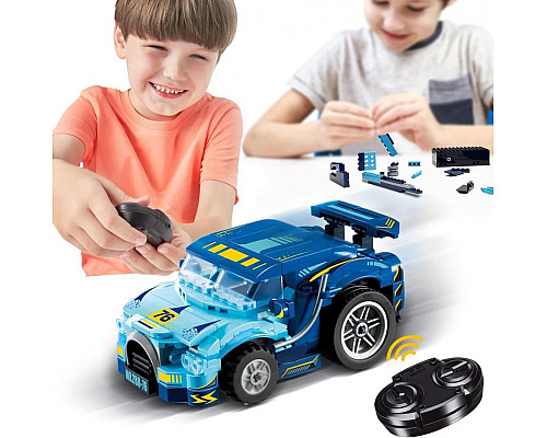 Дитячий конструктор Alpha Гоночне авто міні на дистанційному керуванні 269 ел, синьо-чорний