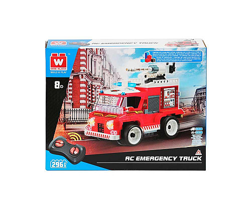 Дитячий конструктор Alpha Рятувальна машина на дистанційному керуванні 296 ел, червоно-біла