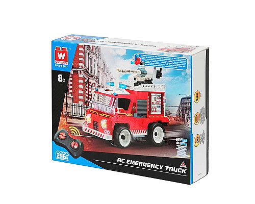 Дитячий конструктор Alpha Рятувальна машина на дистанційному керуванні 296 ел, червоно-біла