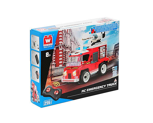 Дитячий конструктор Alpha Рятувальна машина на дистанційному керуванні 296 ел, червоно-біла