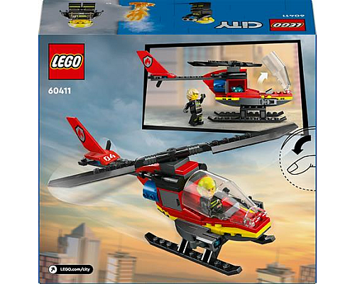 Конструктор LEGO City Пожежний рятувальний гелікоптер 85 деталей (60411)