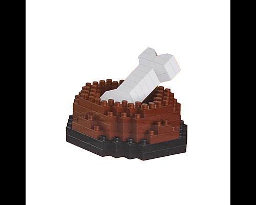 Дитячий конструктор Ramiz 6115 Welsh Corgi з мисочкою на кісткою 1200 ел, коричнево-білий