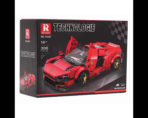 Дитячий конструктор Reobrix 11027 Спортивний автомобіль 306 ел, червоний