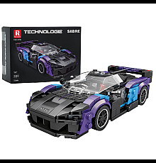 Дитячий конструктор Reobrix 678 Спортивний автомобіль 390 ел, чорно-синій