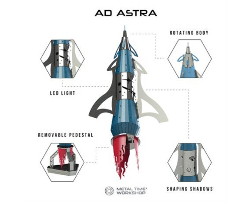 Колекційна модель-конструктор Metal Time Ad Astra Космічна ракета механічна (MT050)