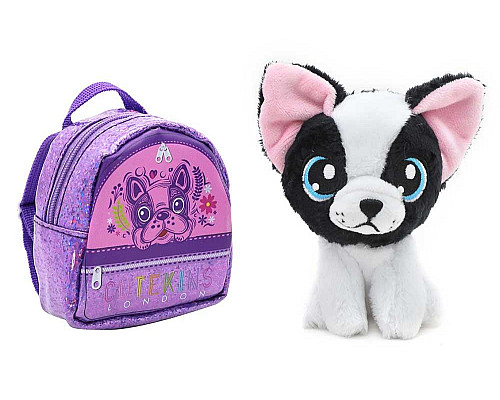 М'яка іграшка Funville Cutekins Домашні улюбленці у сумочках Бульдог 10 см
