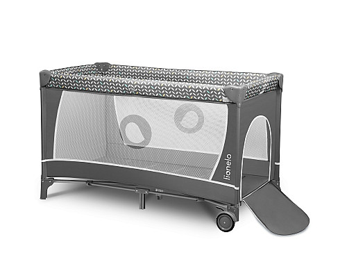 Ліжечко-манеж Lionelo Flower Grey Scandi 84 х 125 х 41 см - сірий