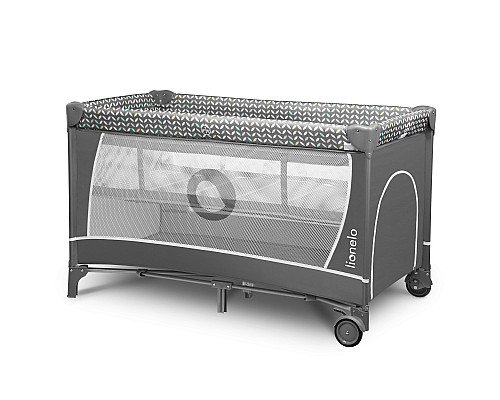 Ліжечко-манеж Lionelo Flower Grey Scandi 84 х 125 х 41 см - сірий