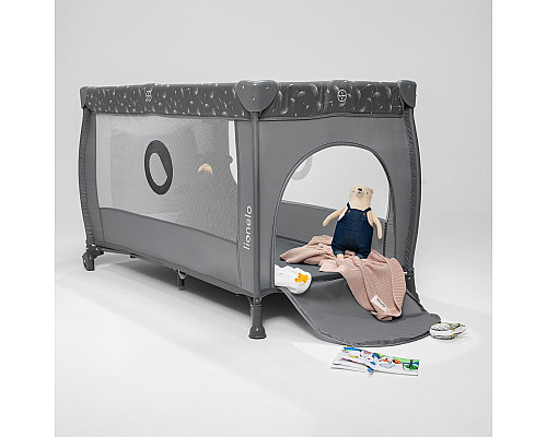 Манеж Lionelo STEFI PLUS GREY WHITE Манеж Lionelo STEFI PLUS GREY WHITE