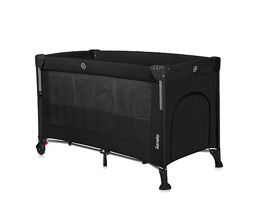 Ліжечко-манеж Lionelo ELLEN BLACK CARBON 125,5 х 65,5 х 77,8 см - чорний