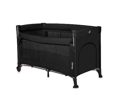 Ліжечко-манеж Lionelo ELLEN BLACK CARBON 125,5 х 65,5 х 77,8 см - чорний
