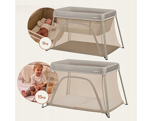 Ліжечко-манеж Lionelo  ALICE BEIGE OLIVE 110,5 х 74,5 х 68 см - оливковий
