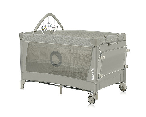 Ліжечко-манеж Lionelo FLOWER  CAPPUCCINO 84 х 125 х 41 см - сірий