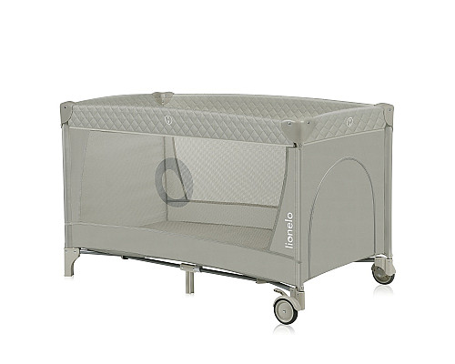Ліжечко-манеж Lionelo FLOWER  CAPPUCCINO 84 х 125 х 41 см - сірий