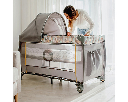 Ліжечко-манеж Lionelo SVEN PLUS  - сірий