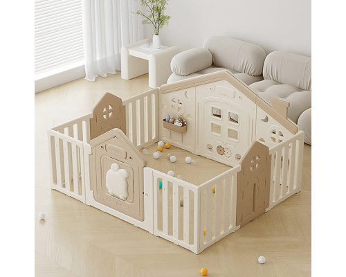 Дитячий манеж inSPORTline Doorino 150 x 180 x 100 см, бежевий