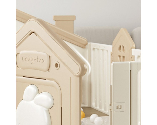 Дитячий манеж inSPORTline Doorino 150 x 180 x 100 см, бежевий