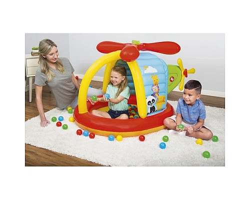 Дитячий надувний манеж Fisher-Price BESTWAY Гелікоптер 155х102х91см + м'ячі