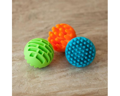 Прорізувач-брязкальце Fat Brain Toys Sensory Rollers Сенсорні кулі 3 шт. (F161ML)