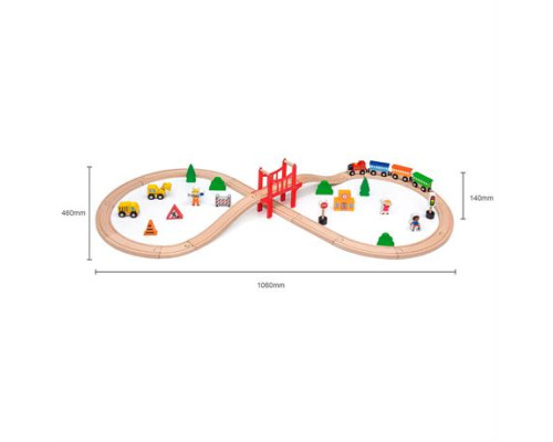 Іграшкова залізниця Viga Toys дерев'яна 39 ел. (50266)