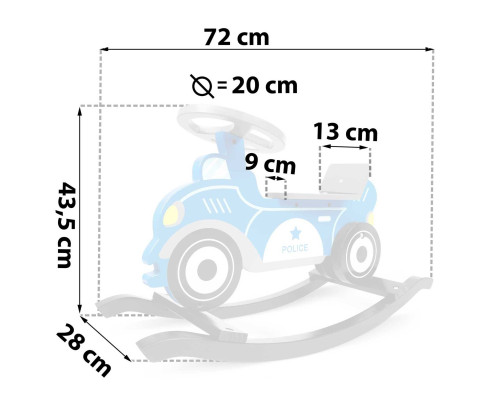 Гойдалка дитяча дерев'яна Поліцейська машина Ricokids