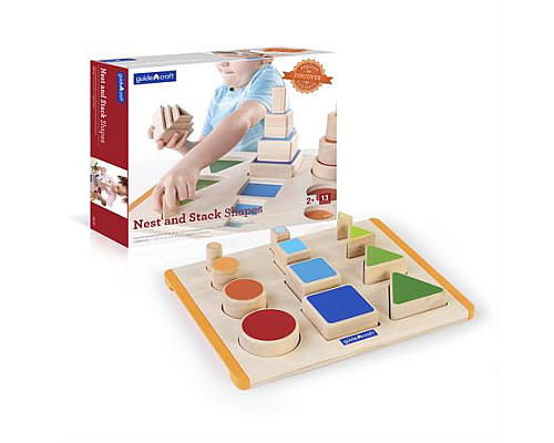 Дерев'яний сортер Guidecraft Manipulatives Фігури і розміри (G6737) Дерев'яний сортер Guidecraft Manipulatives Фігури і розміри (G6737)