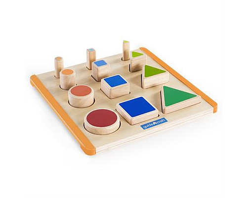 Дерев'яний сортер Guidecraft Manipulatives Фігури і розміри (G6737) Дерев'яний сортер Guidecraft Manipulatives Фігури і розміри (G6737)