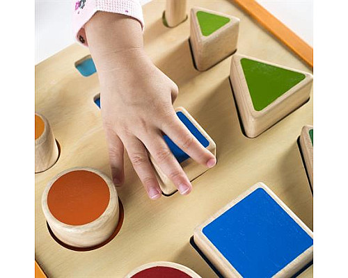 Дерев'яний сортер Guidecraft Manipulatives Фігури і розміри (G6737) Дерев'яний сортер Guidecraft Manipulatives Фігури і розміри (G6737)
